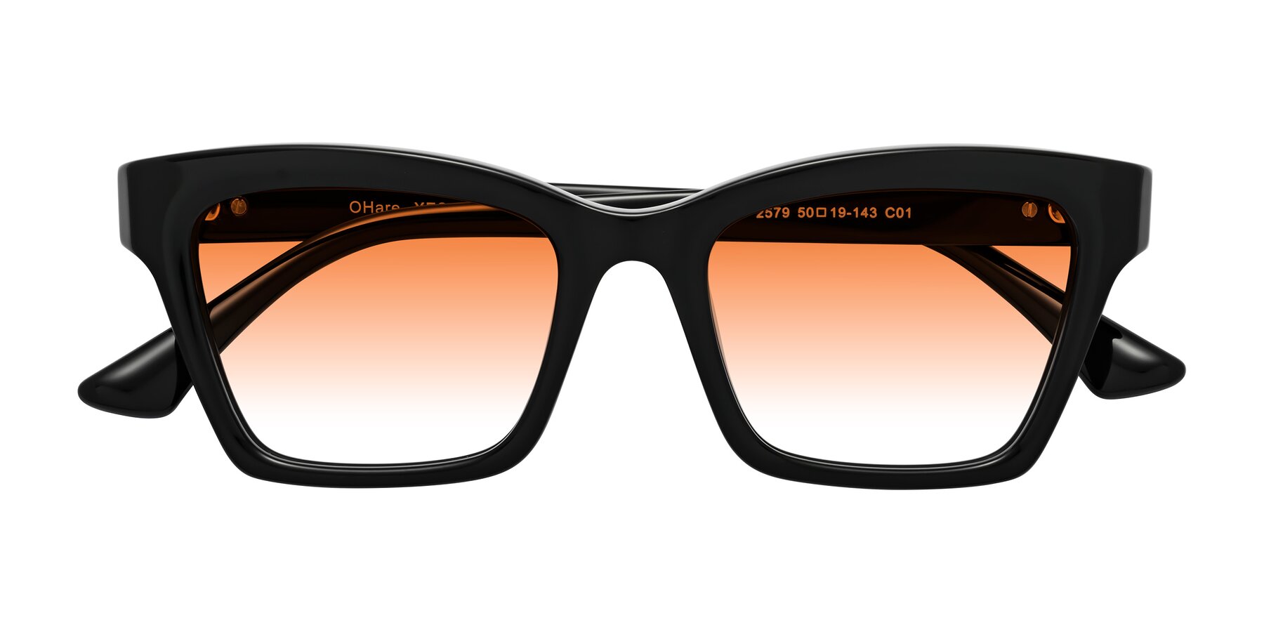 Folded Front of OHare in Black with Orange Gradient Lenses