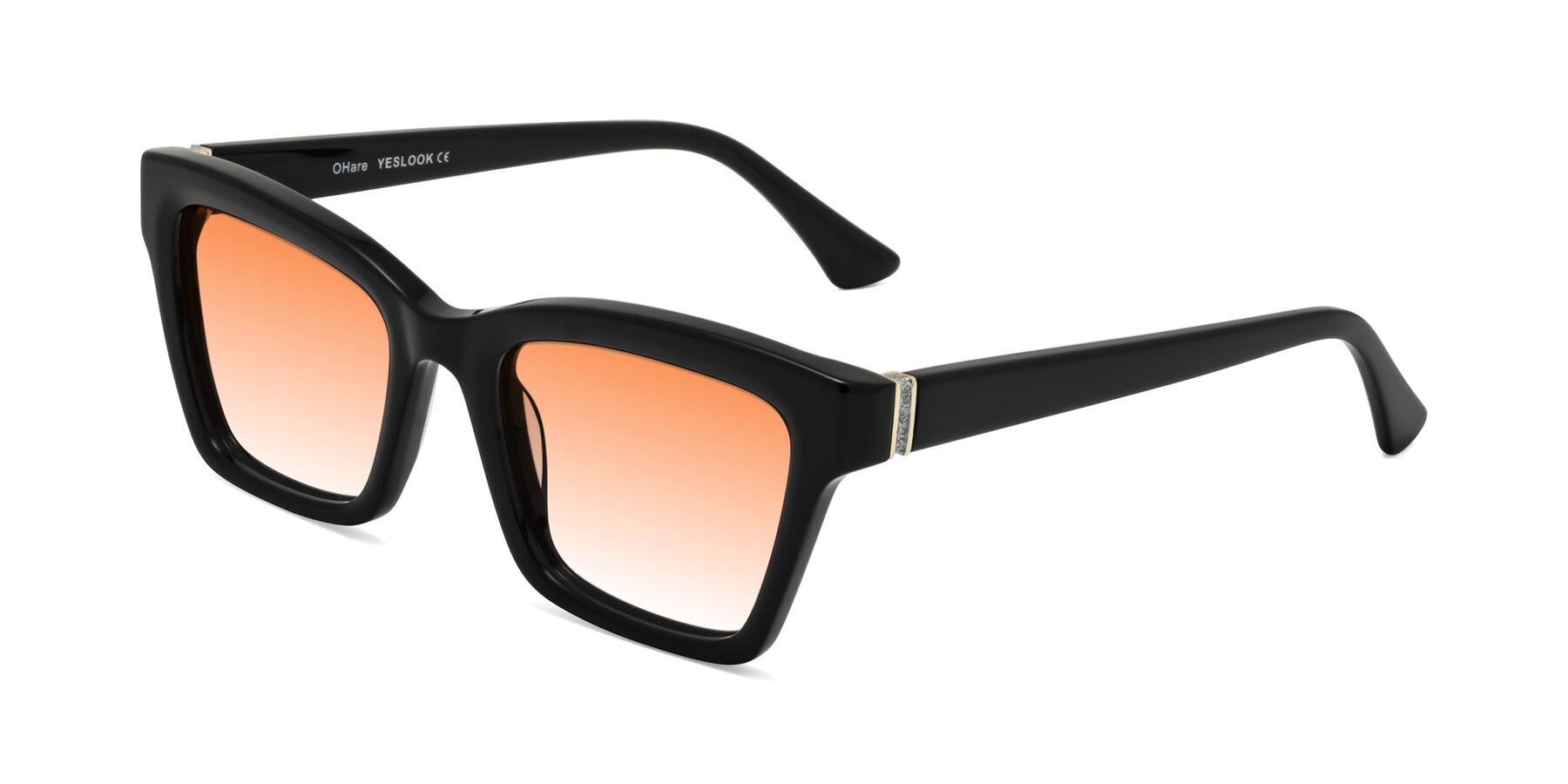 Angle of OHare in Black with Orange Gradient Lenses
