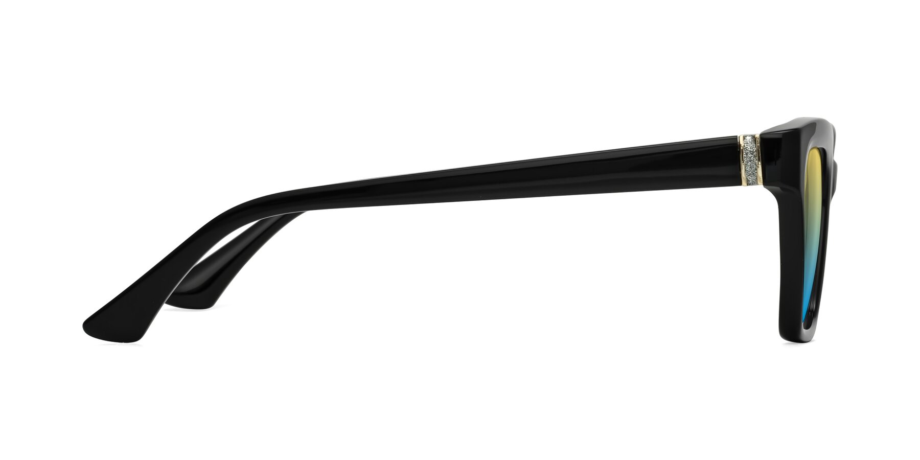 Side of OHare in Black with Yellow / Blue Gradient Lenses