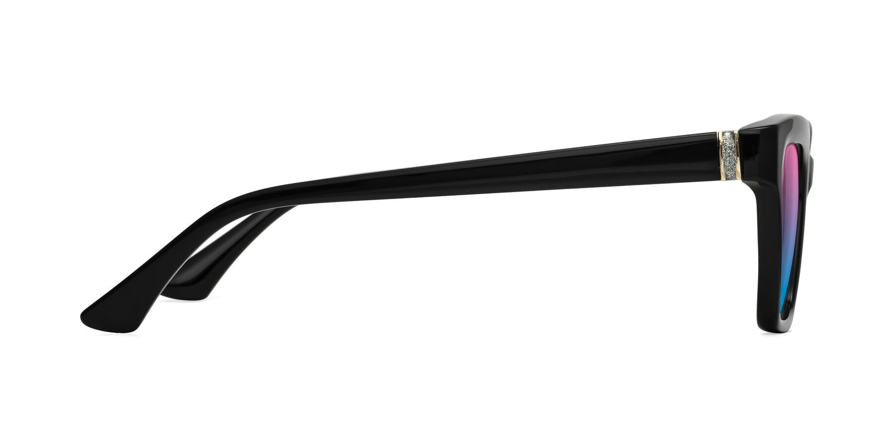 Side of OHare in Black with Pink / Blue Gradient Lenses