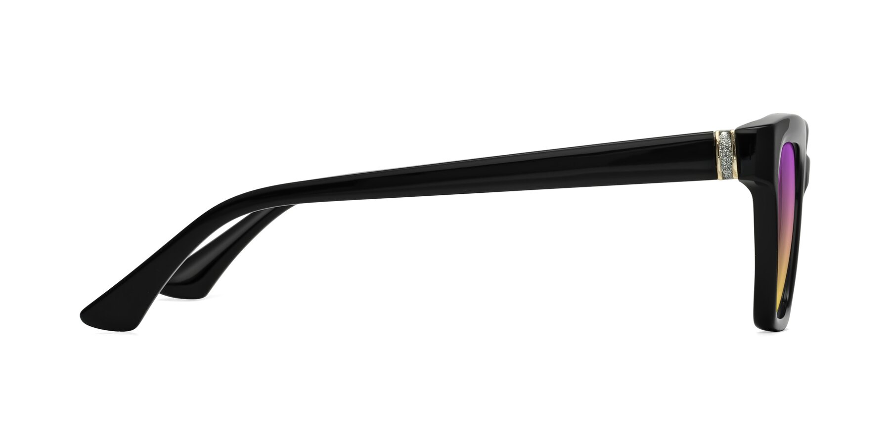 Side of OHare in Black with Purple / Yellow Gradient Lenses