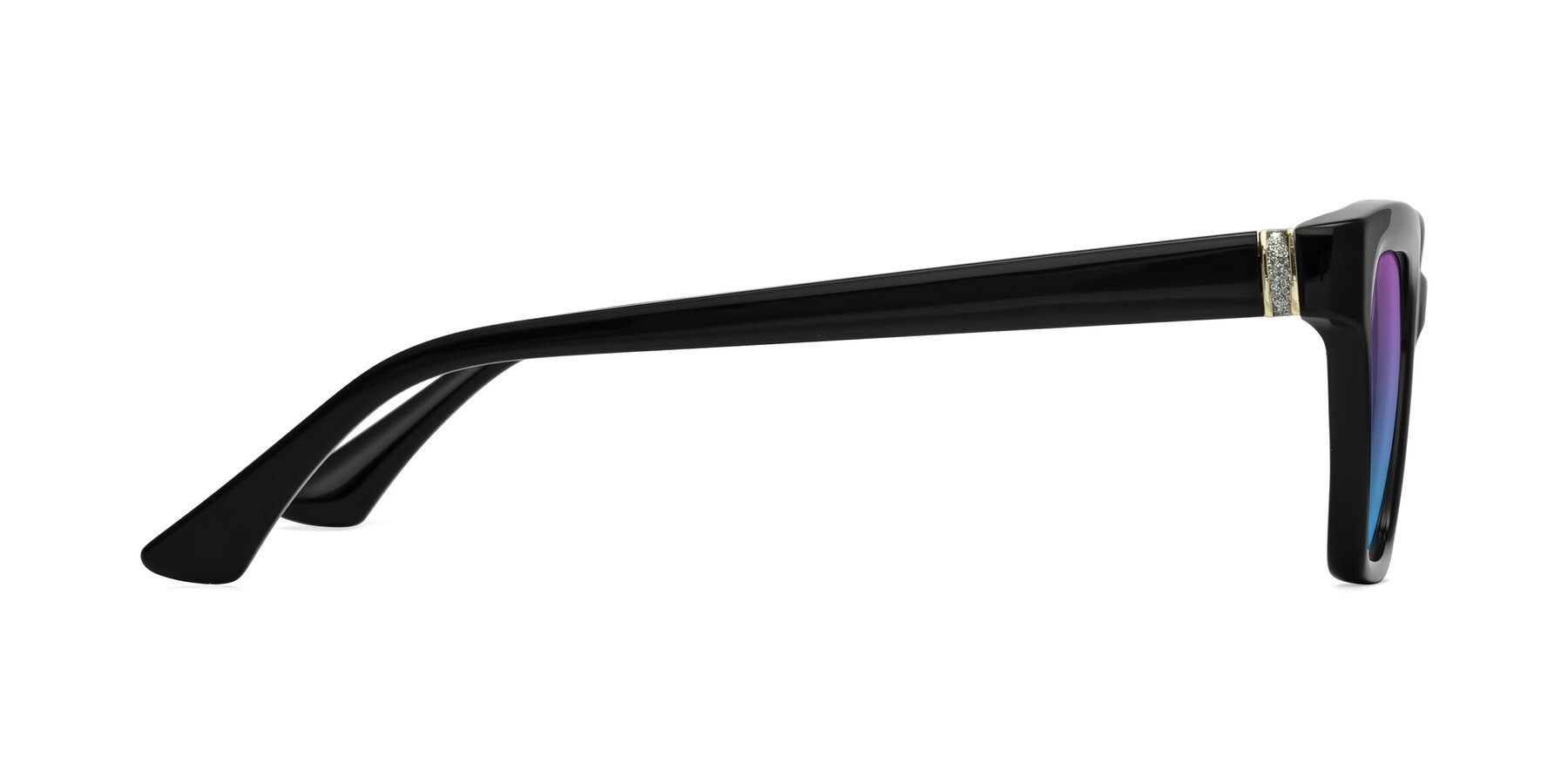 Side of OHare in Black with Purple / Blue Gradient Lenses