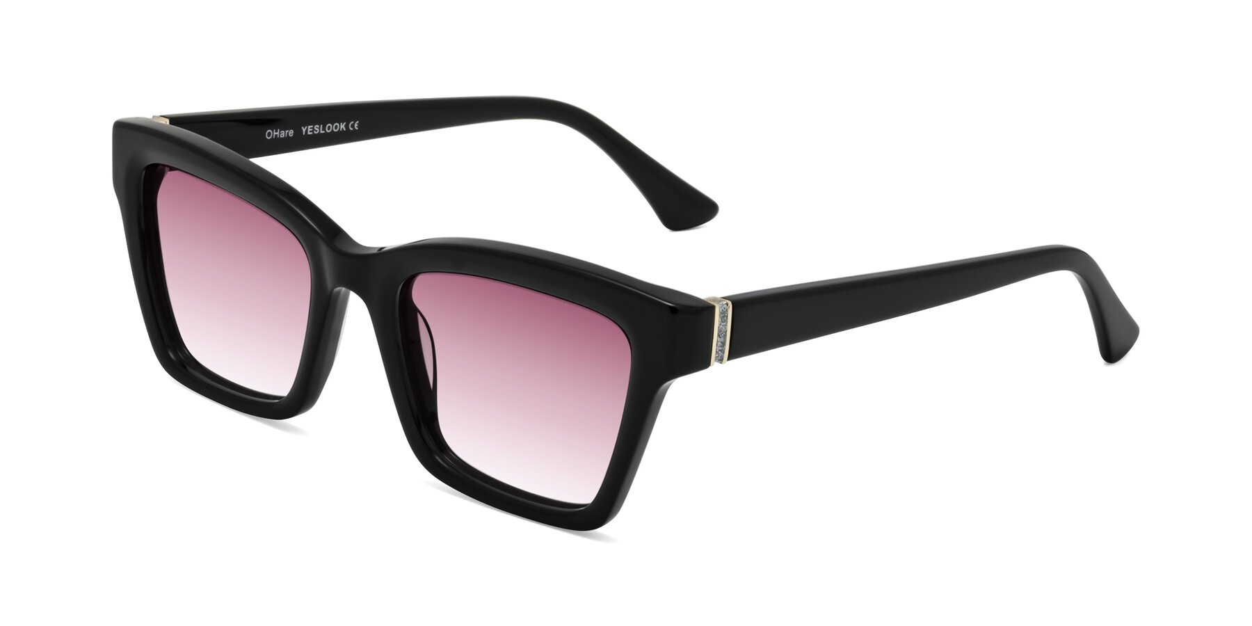 Angle of OHare in Black with Wine Gradient Lenses