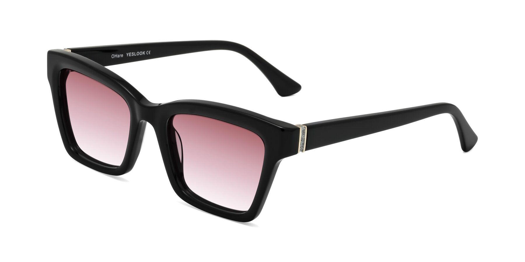 Angle of OHare in Black with Garnet Gradient Lenses