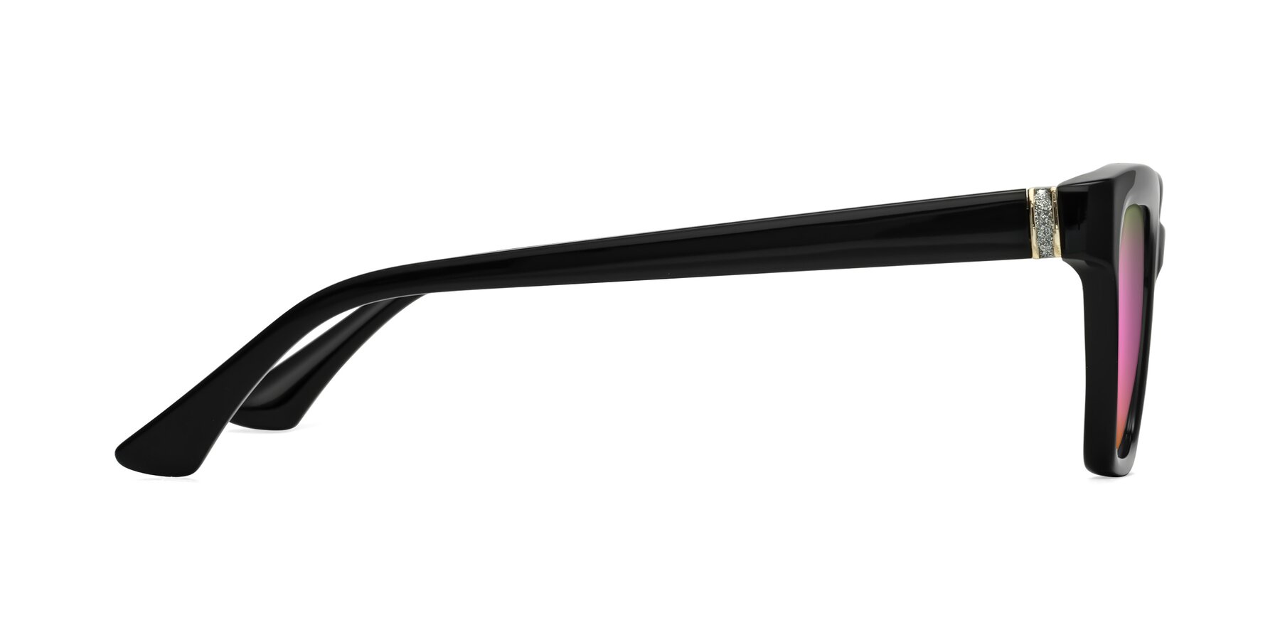 Side of OHare in Black with Pink Mirrored Lenses