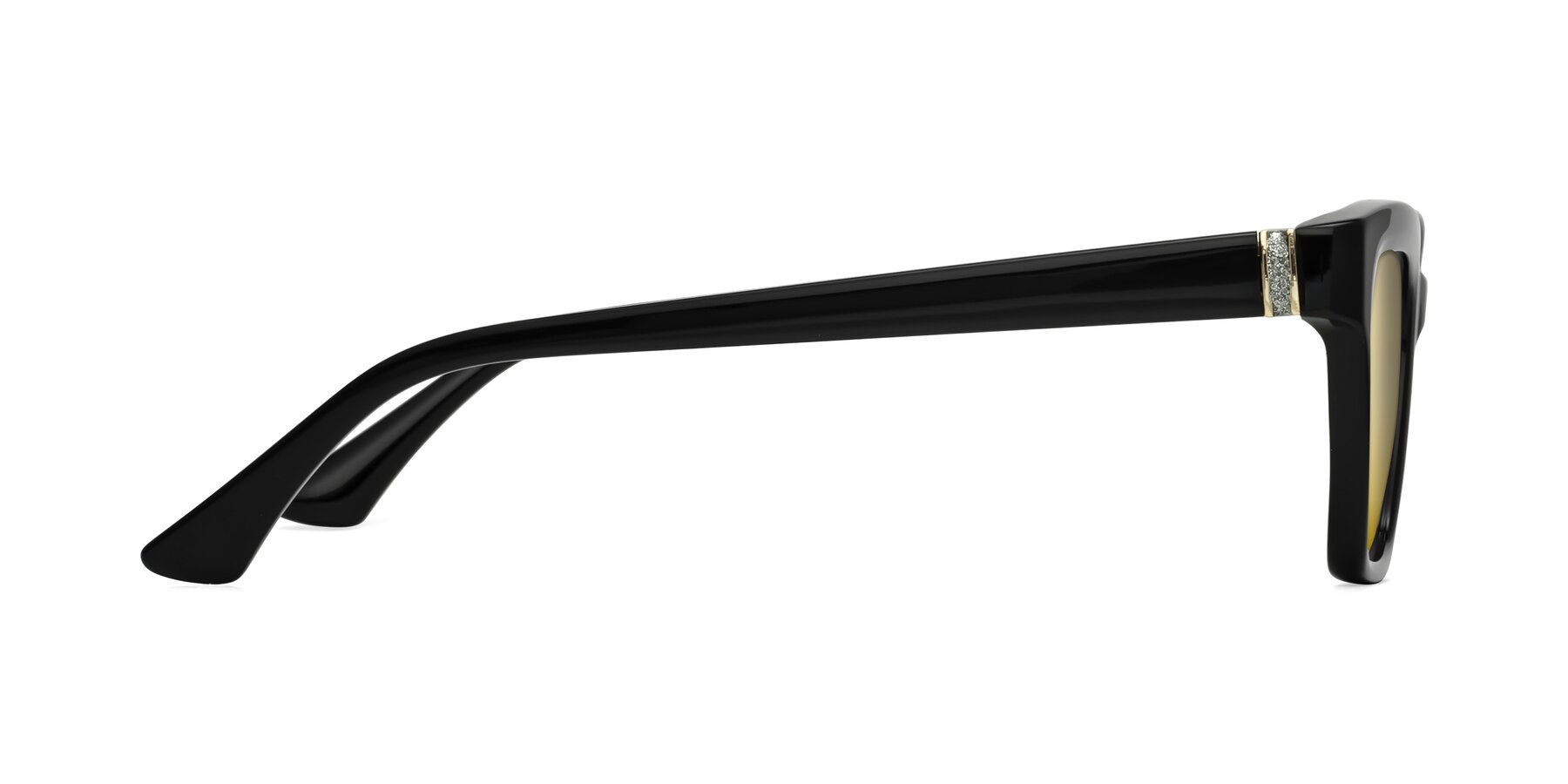Side of OHare in Black with Gold Mirrored Lenses