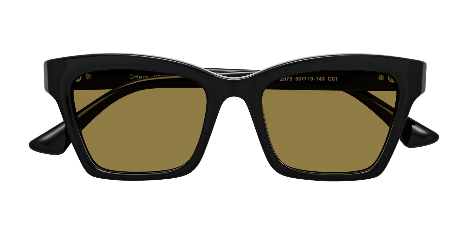 Folded Front of OHare in Black with Brown Polarized Lenses