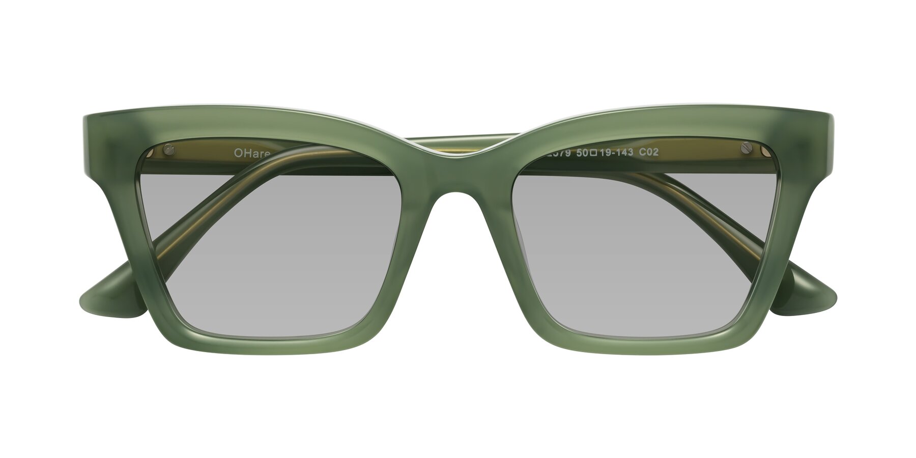 Folded Front of OHare in Sage Green with Light Gray Tinted Lenses
