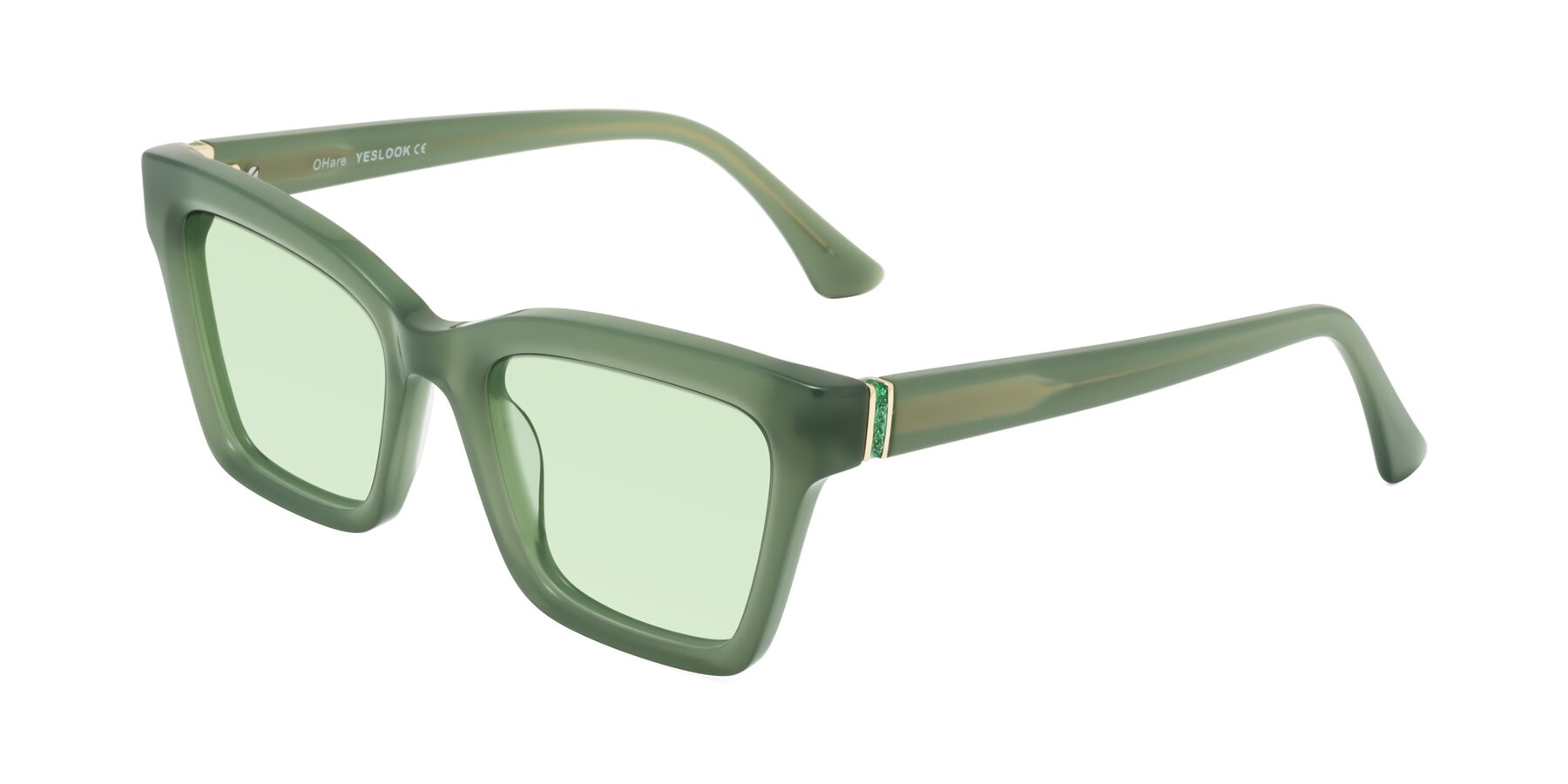 Angle of OHare in Sage Green with Light Green Tinted Lenses