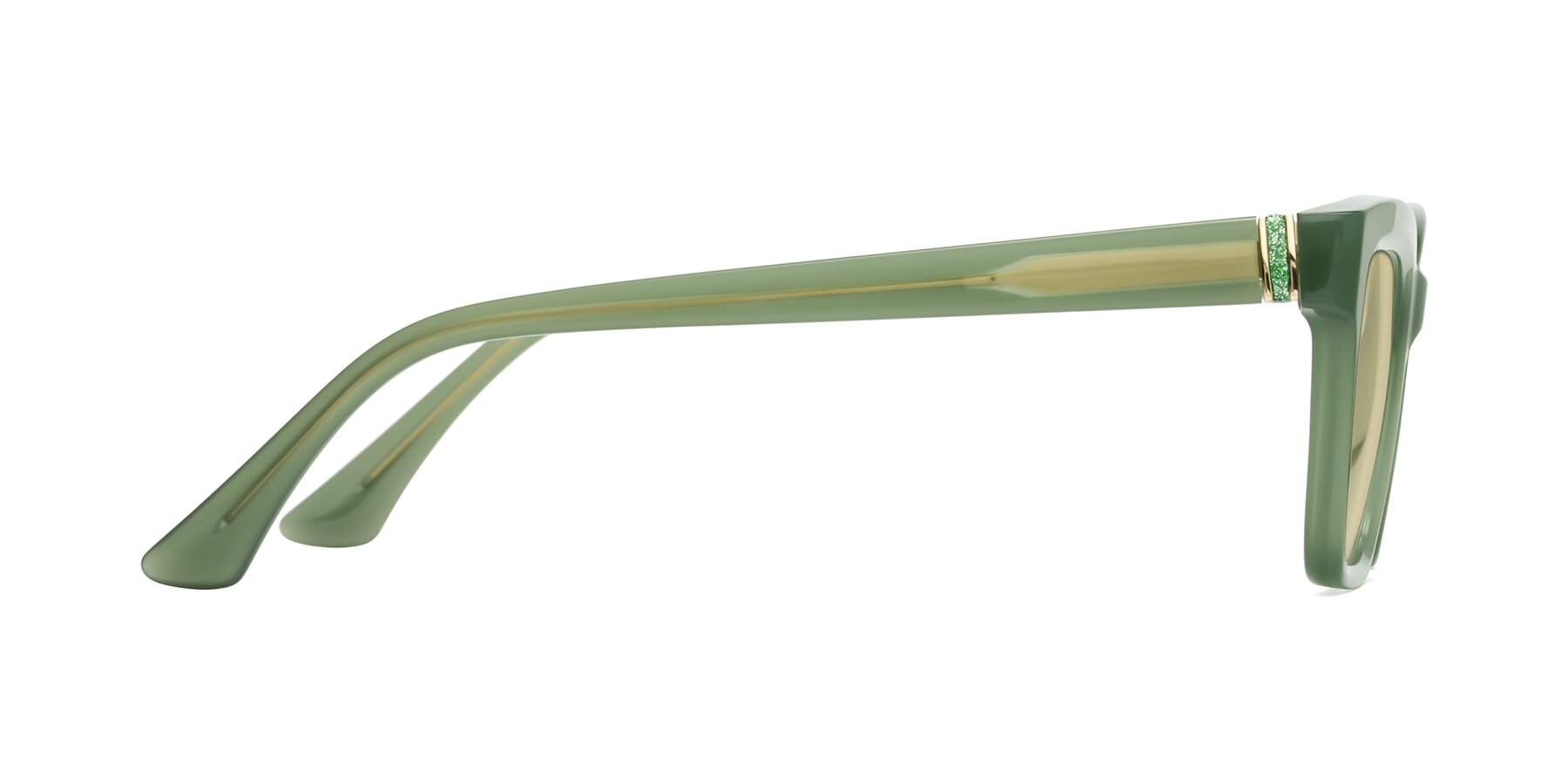 Side of OHare in Sage Green with Light Champagne Tinted Lenses