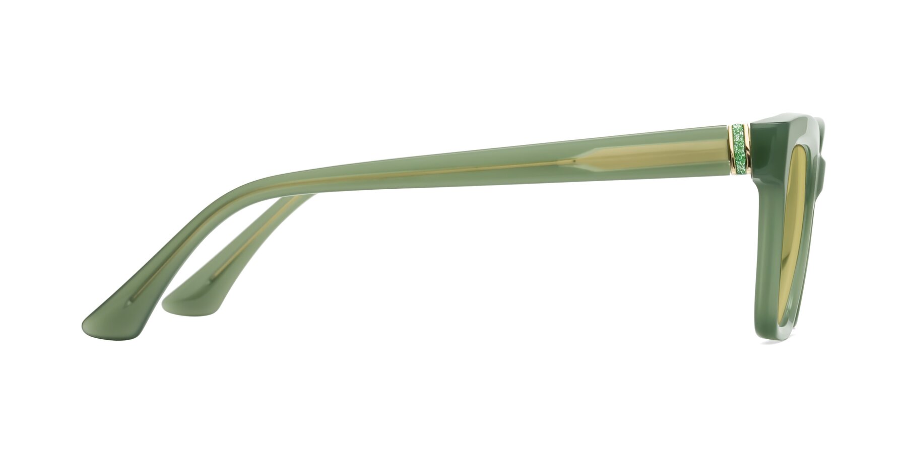 Side of OHare in Sage Green with Medium Champagne Tinted Lenses