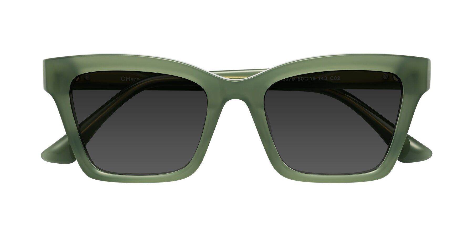Folded Front of OHare in Sage Green with Gray Tinted Lenses