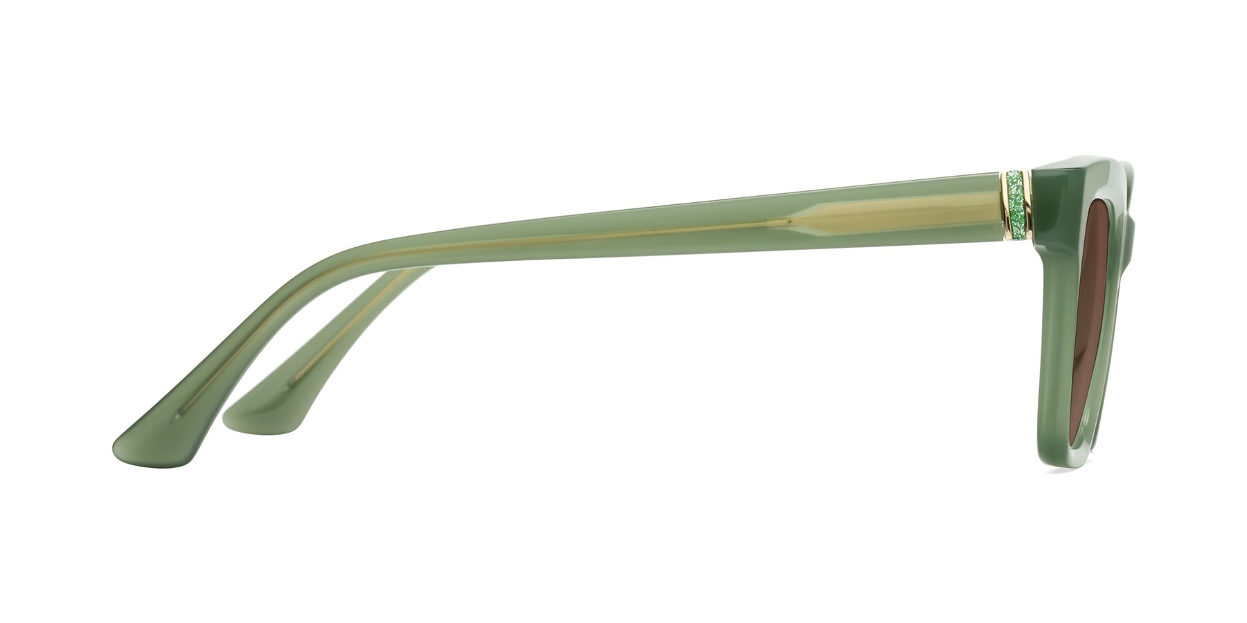 Side of OHare in Sage Green with Brown Tinted Lenses