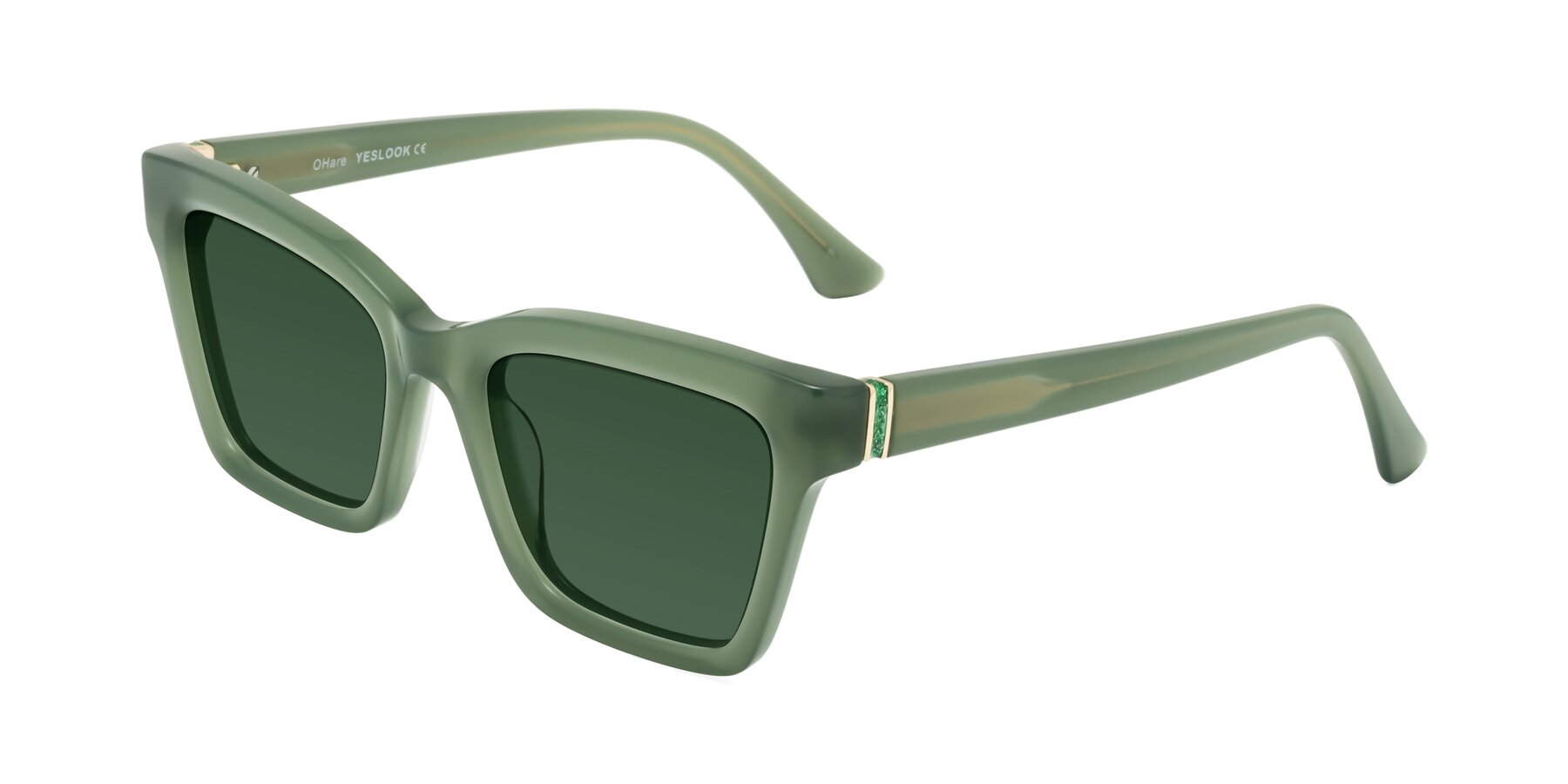 Angle of OHare in Sage Green with Green Tinted Lenses