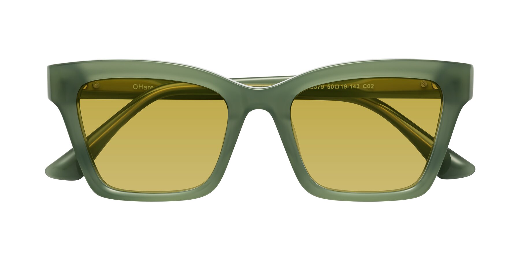 Folded Front of OHare in Sage Green with Champagne Tinted Lenses