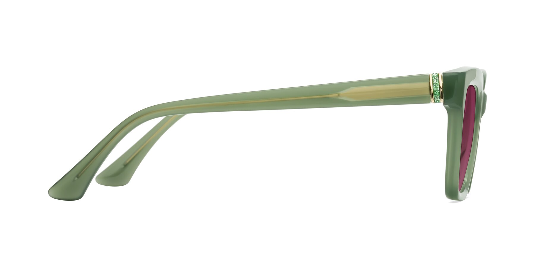 Side of OHare in Sage Green with Wine Tinted Lenses