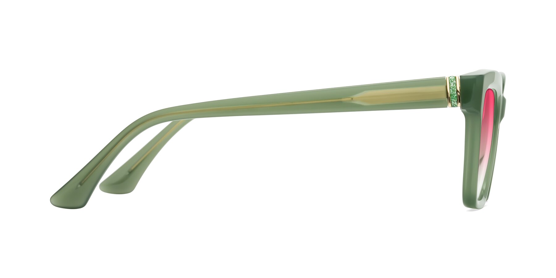 Side of OHare in Sage Green with Pink Gradient Lenses