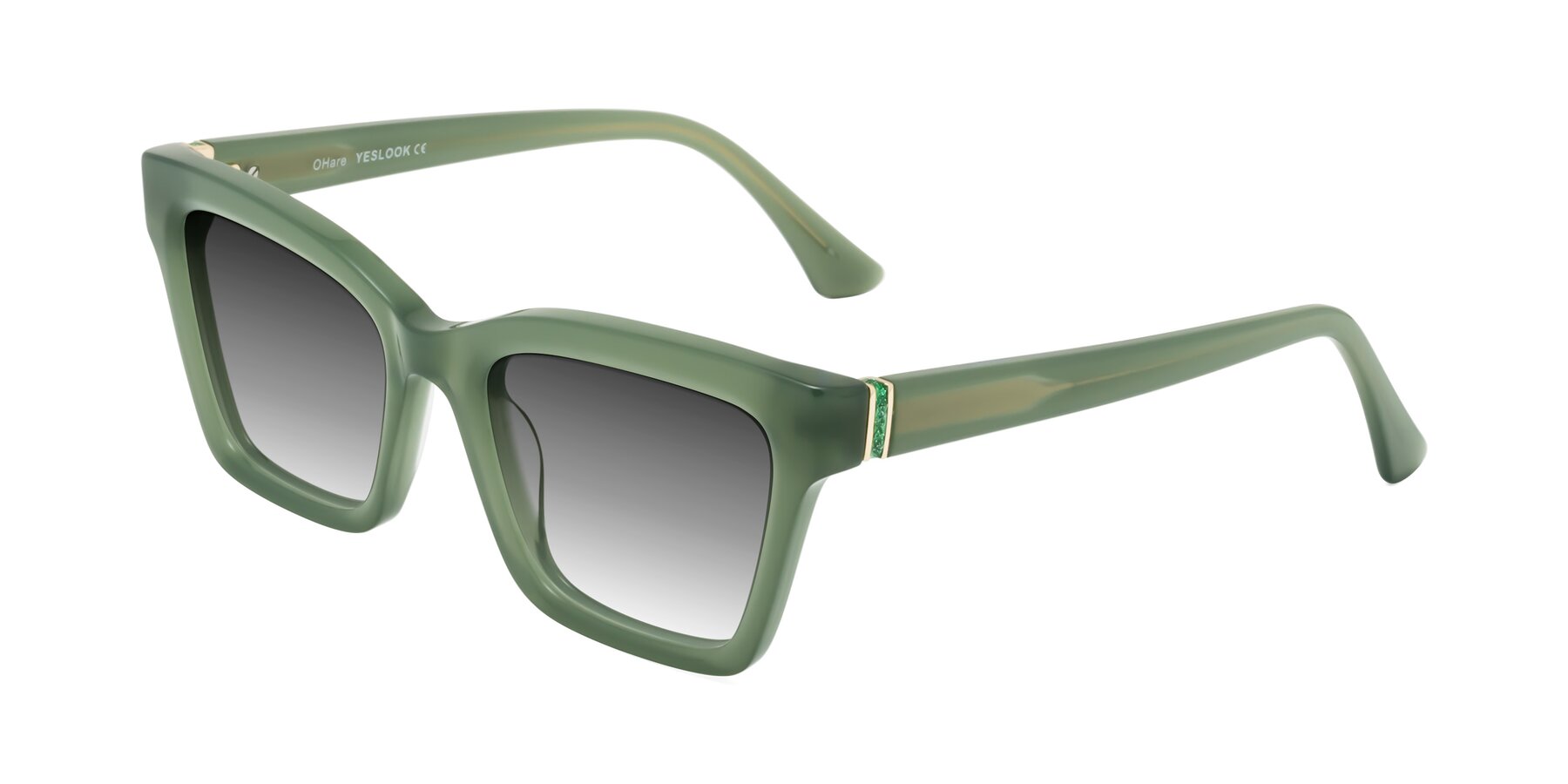 Angle of OHare in Sage Green with Gray Gradient Lenses