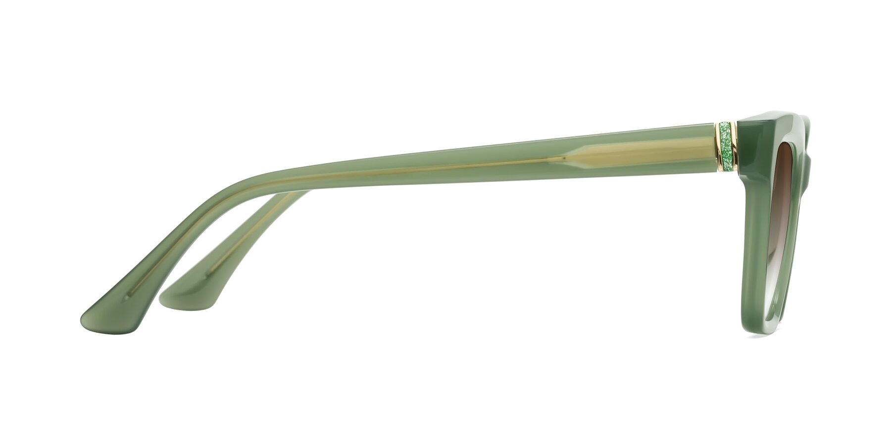 Side of OHare in Sage Green with Brown Gradient Lenses