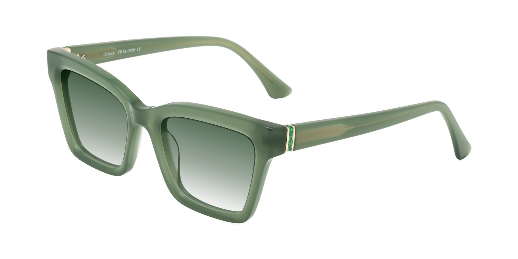 Angle of OHare in Sage Green with Green Gradient Lenses