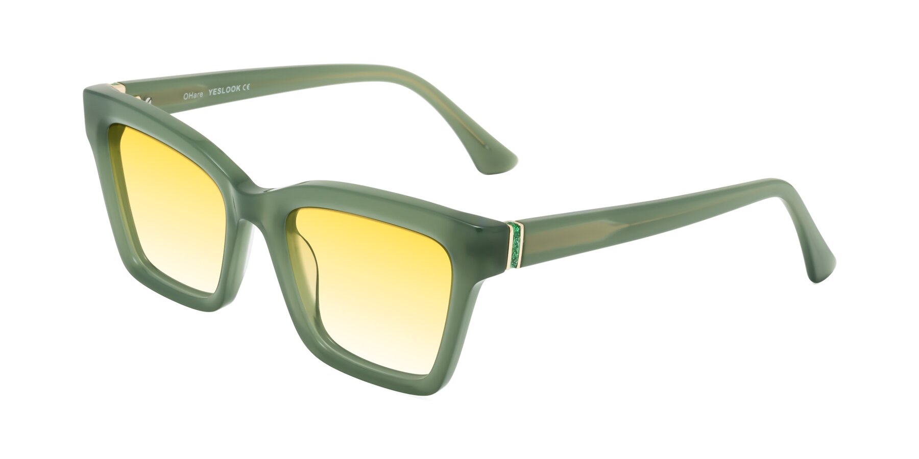 Angle of OHare in Sage Green with Yellow Gradient Lenses
