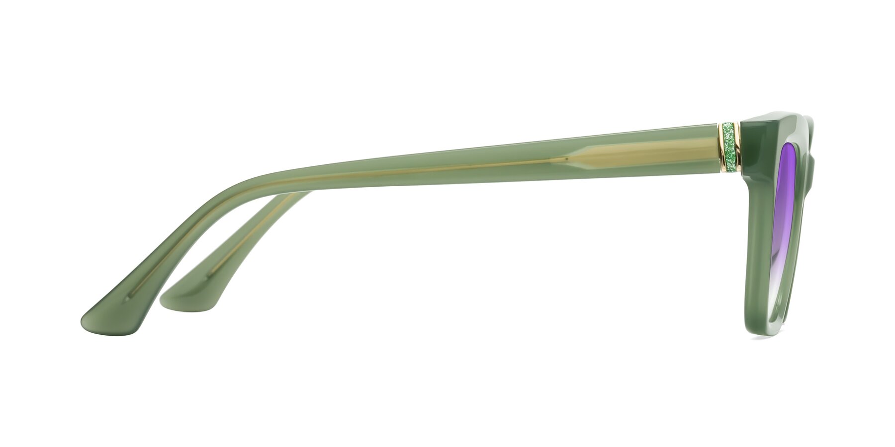 Side of OHare in Sage Green with Purple Gradient Lenses