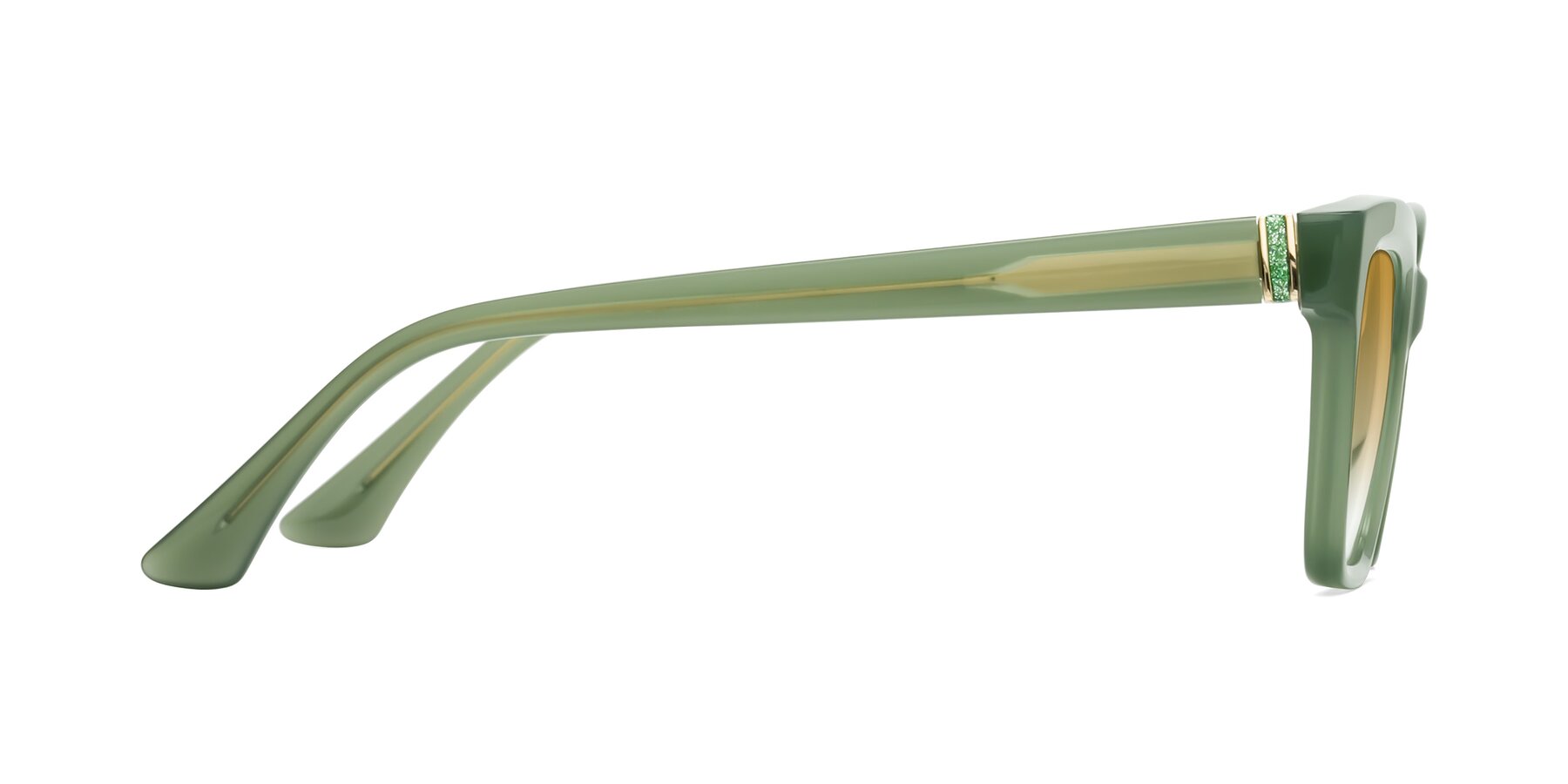 Side of OHare in Sage Green with Champagne Gradient Lenses