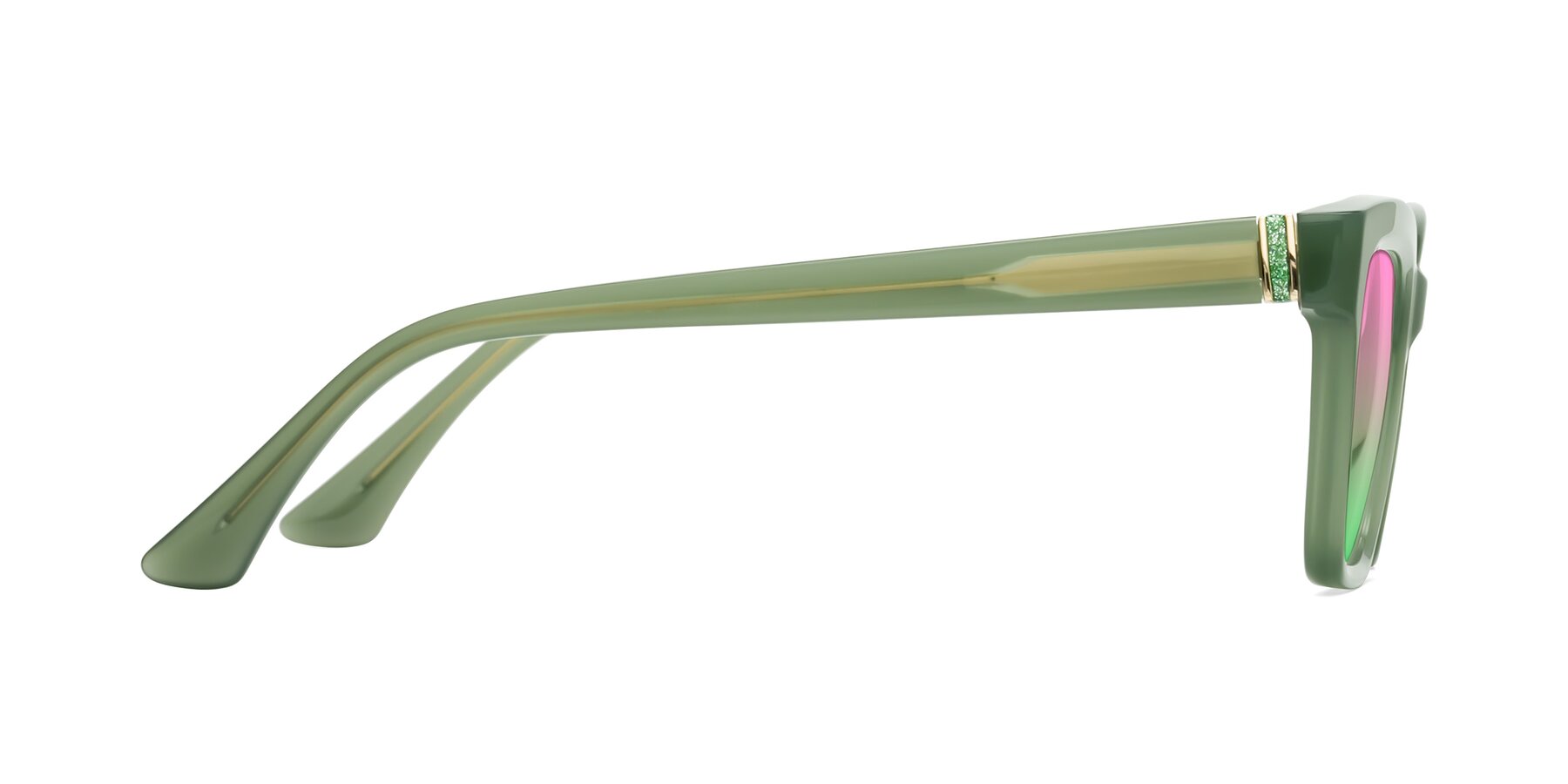 Side of OHare in Sage Green with Pink / Green Gradient Lenses