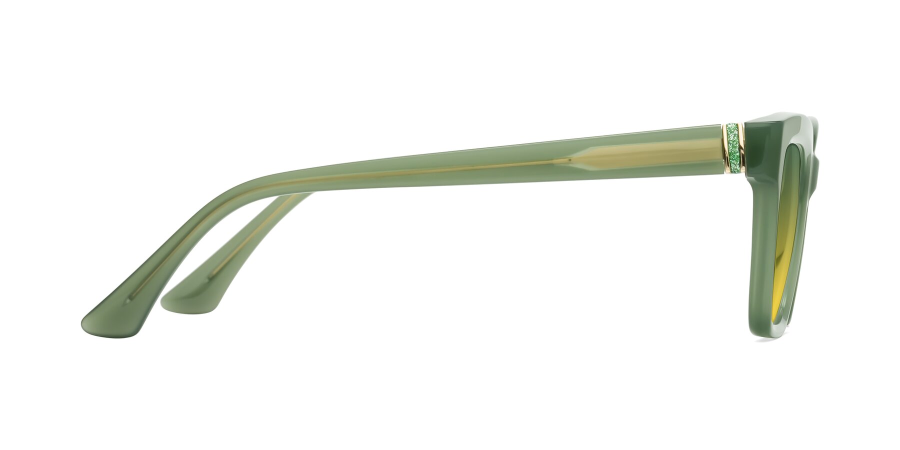 Side of OHare in Sage Green with Green / Yellow Gradient Lenses