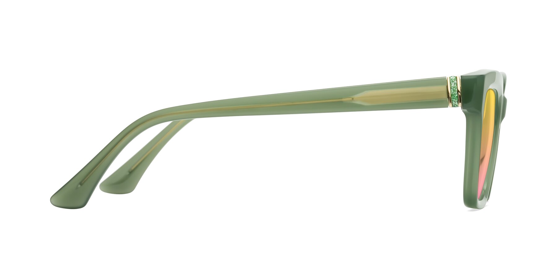 Side of OHare in Sage Green with Yellow / Pink Gradient Lenses