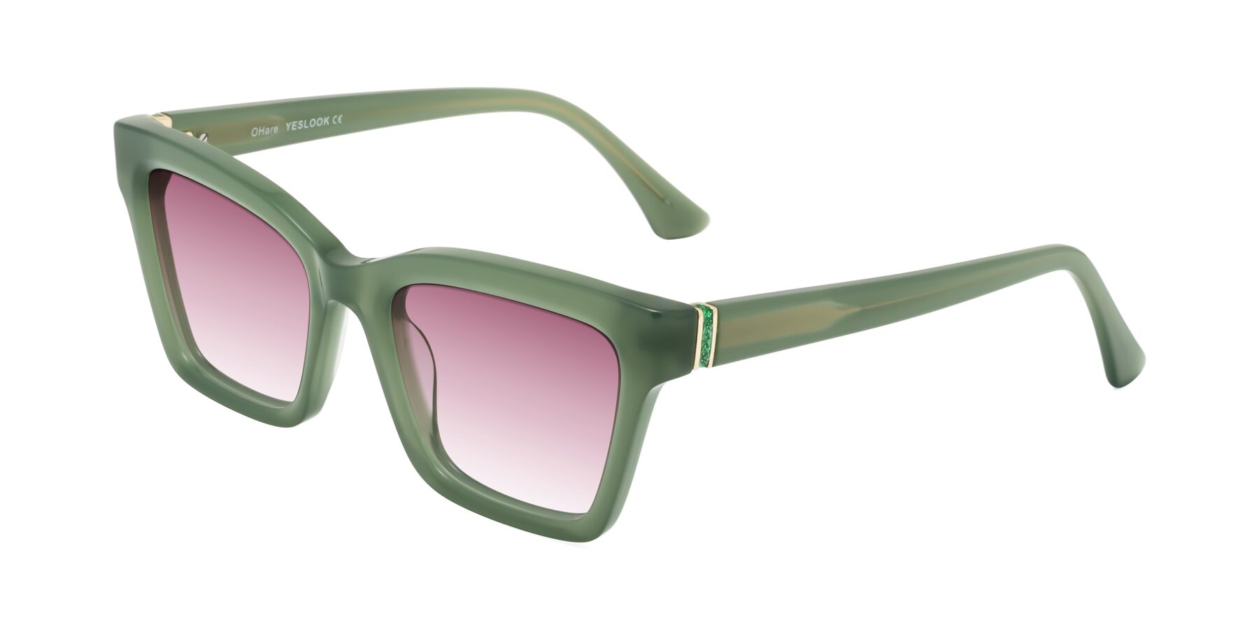 Angle of OHare in Sage Green with Wine Gradient Lenses