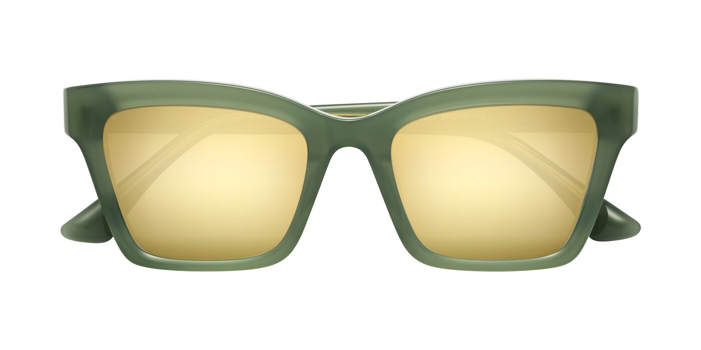 OHare - Sage Green Flash Mirrored Sunglasses