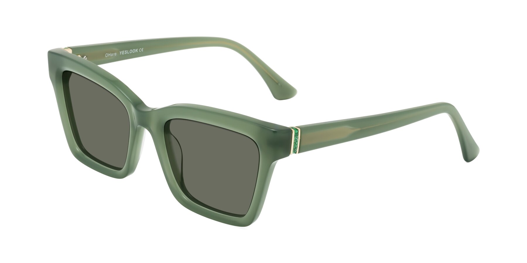 Angle of OHare in Sage Green with Gray Polarized Lenses