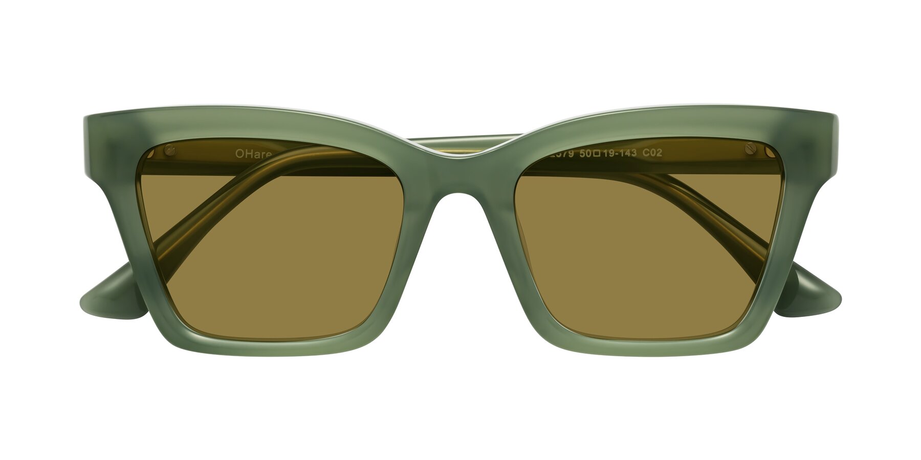 Folded Front of OHare in Sage Green with Brown Polarized Lenses
