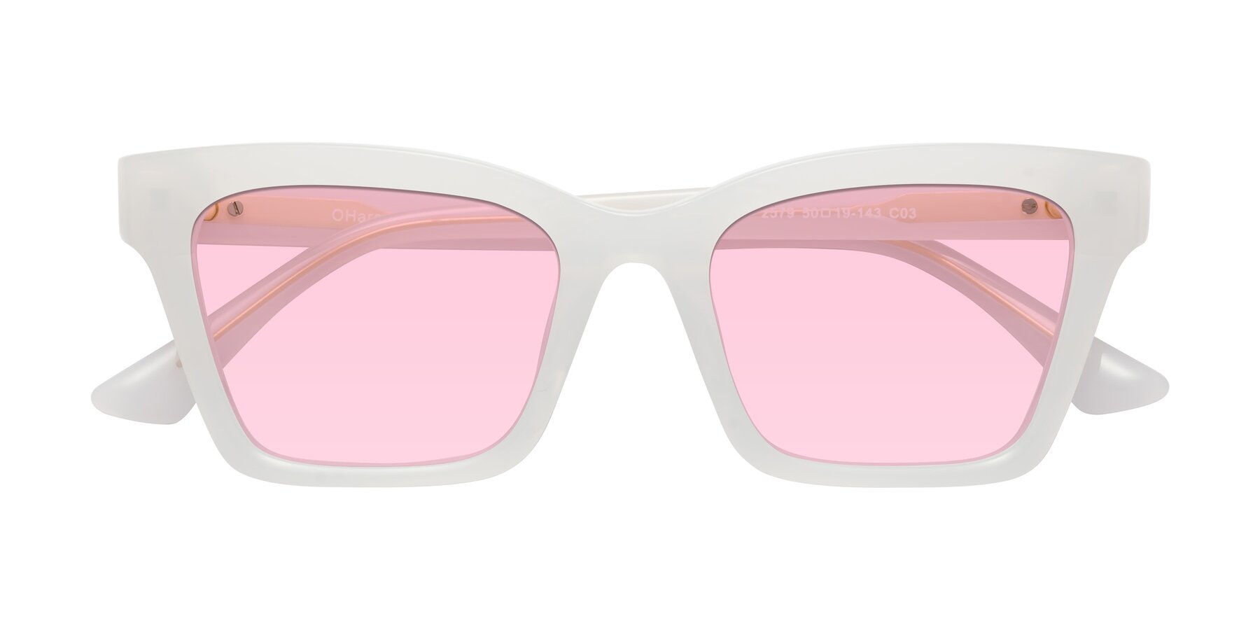 Folded Front of OHare in Snow White with Light Pink Tinted Lenses