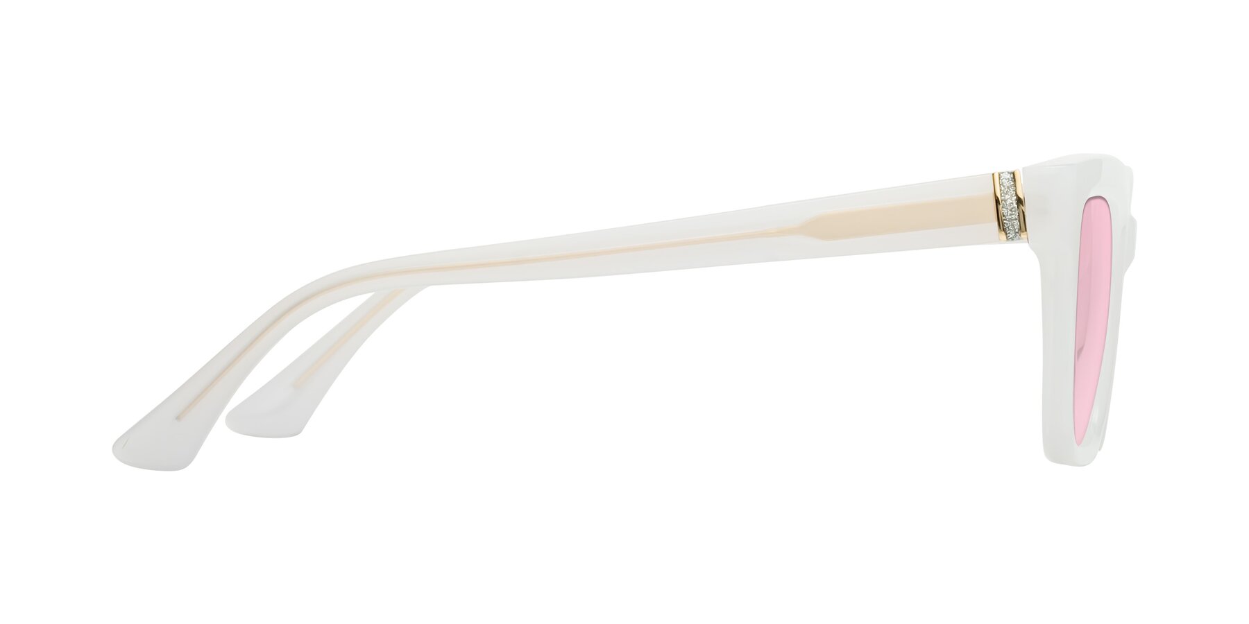 Side of OHare in Snow White with Light Pink Tinted Lenses