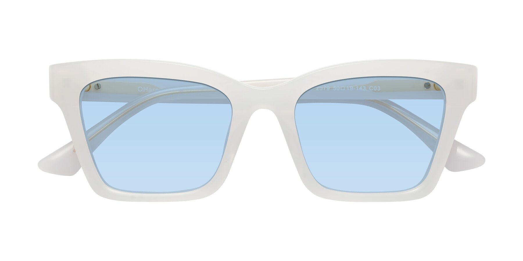 Folded Front of OHare in Snow White with Light Blue Tinted Lenses
