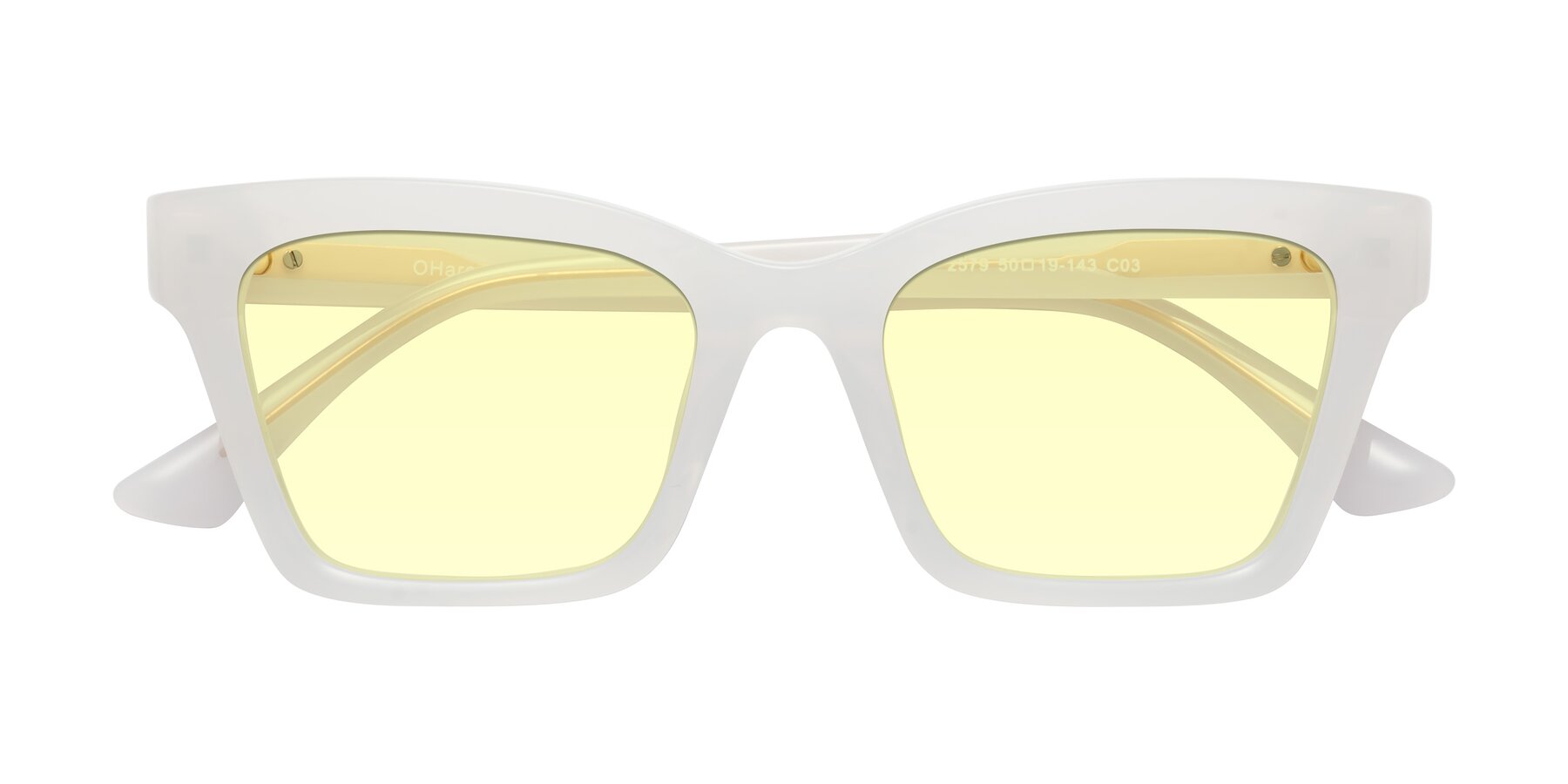 Folded Front of OHare in Snow White with Light Yellow Tinted Lenses