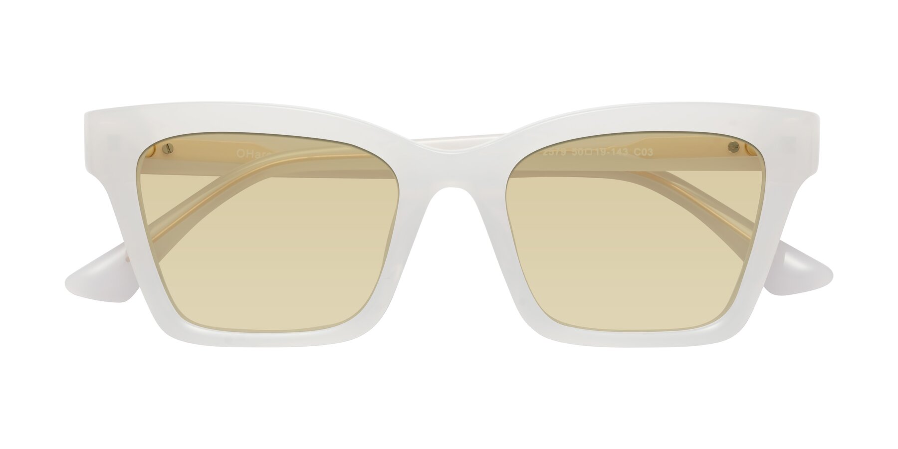 Folded Front of OHare in Snow White with Light Champagne Tinted Lenses