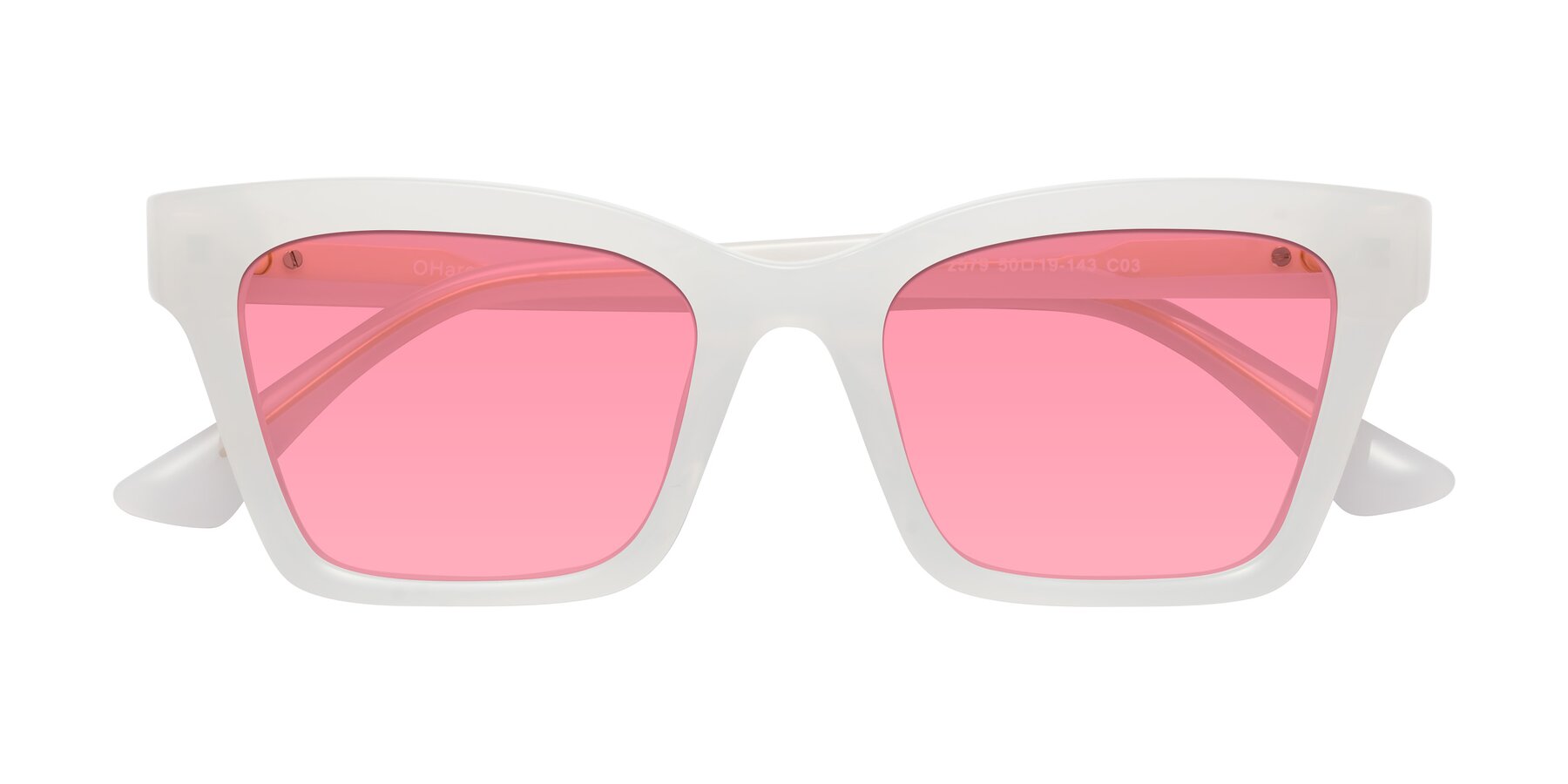 Folded Front of OHare in Snow White with Pink Tinted Lenses