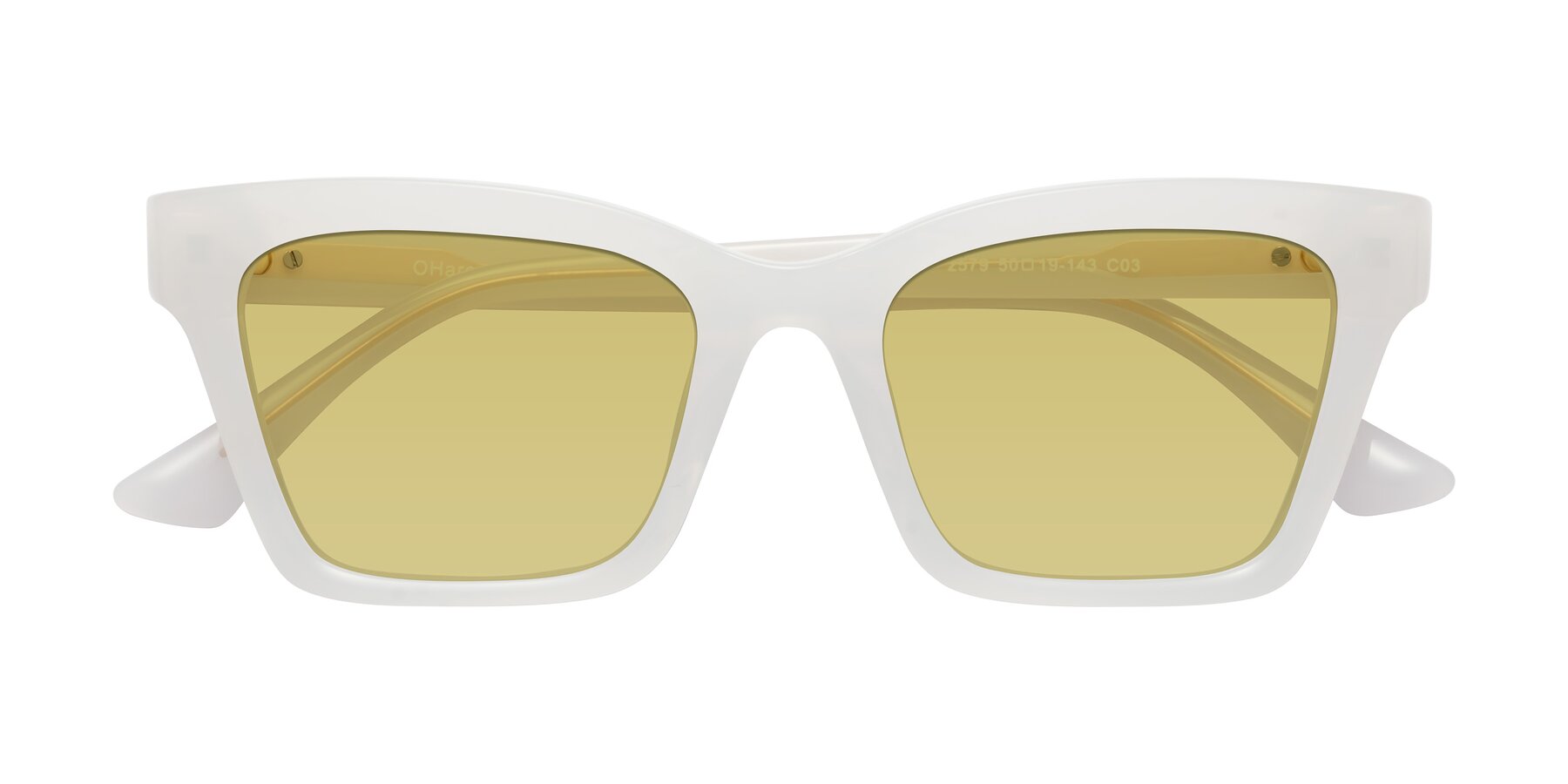 Folded Front of OHare in Snow White with Medium Champagne Tinted Lenses