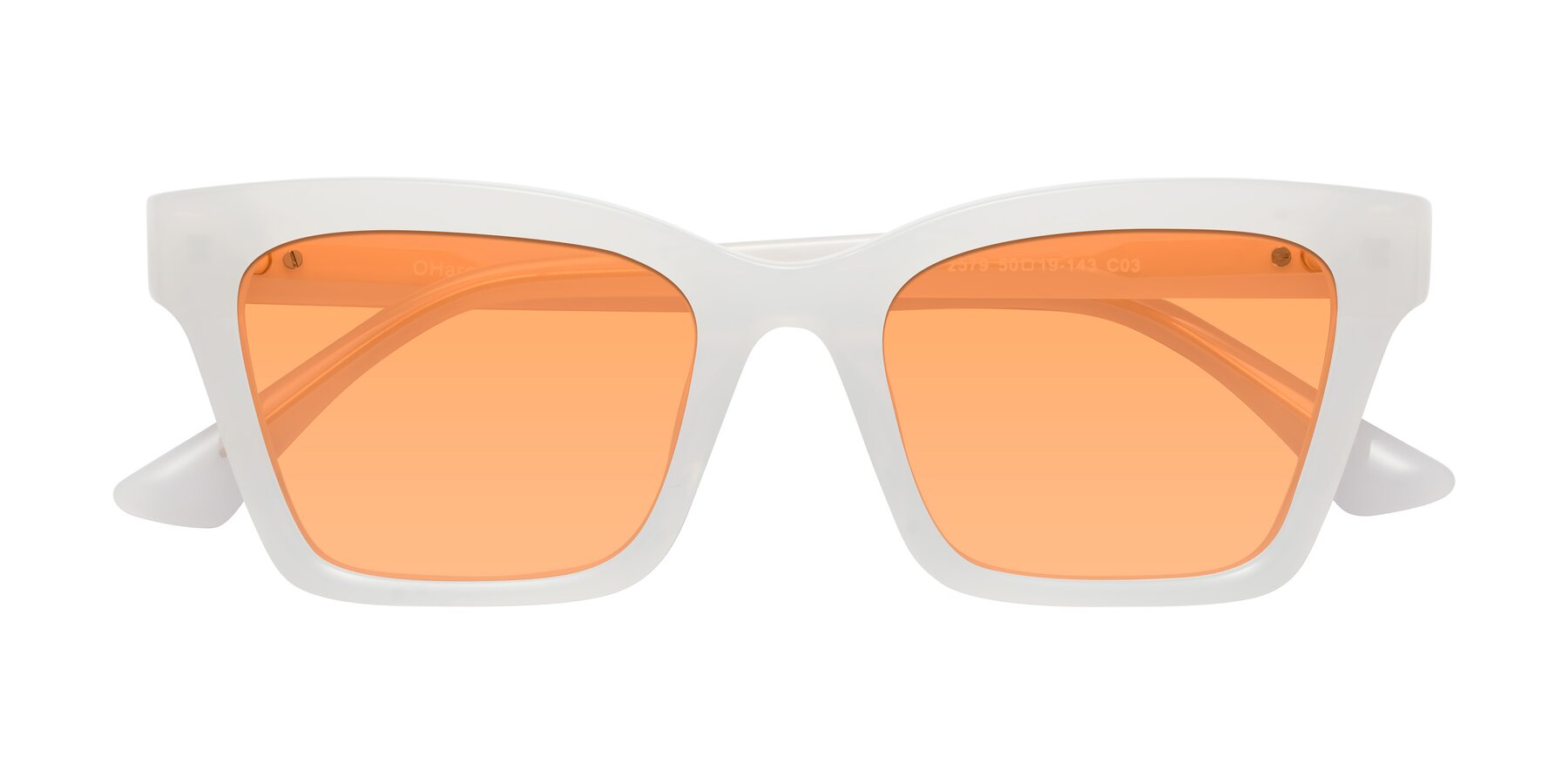 Folded Front of OHare in Snow White with Medium Orange Tinted Lenses