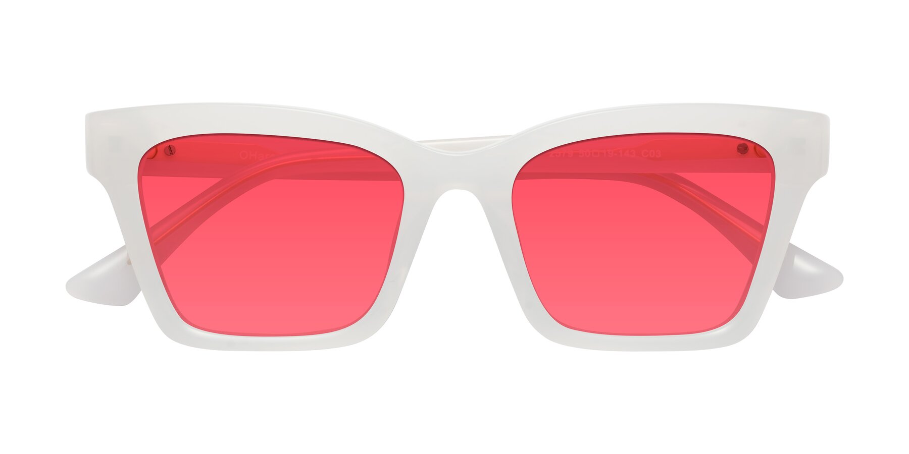 Folded Front of OHare in Snow White with Red Tinted Lenses
