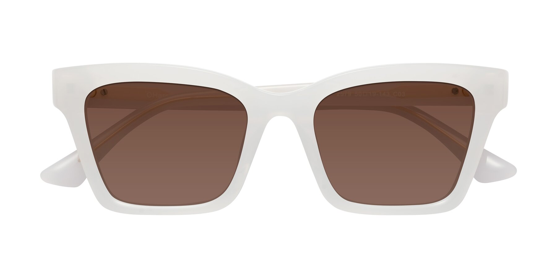Folded Front of OHare in Snow White with Brown Tinted Lenses