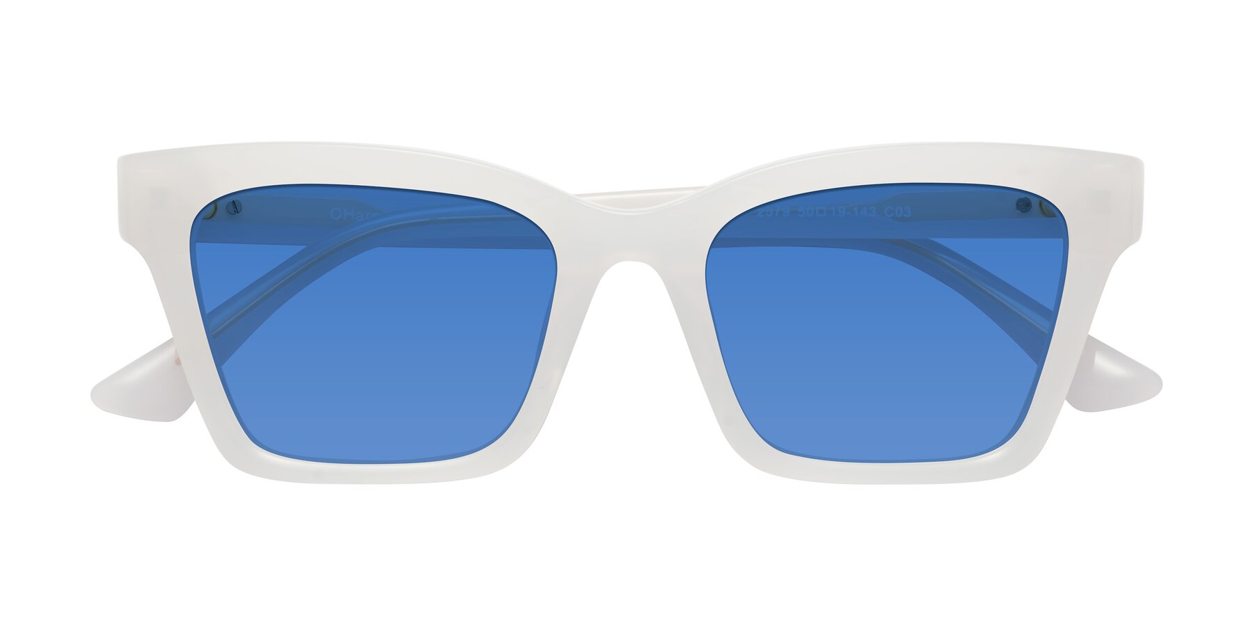 Folded Front of OHare in Snow White with Blue Tinted Lenses