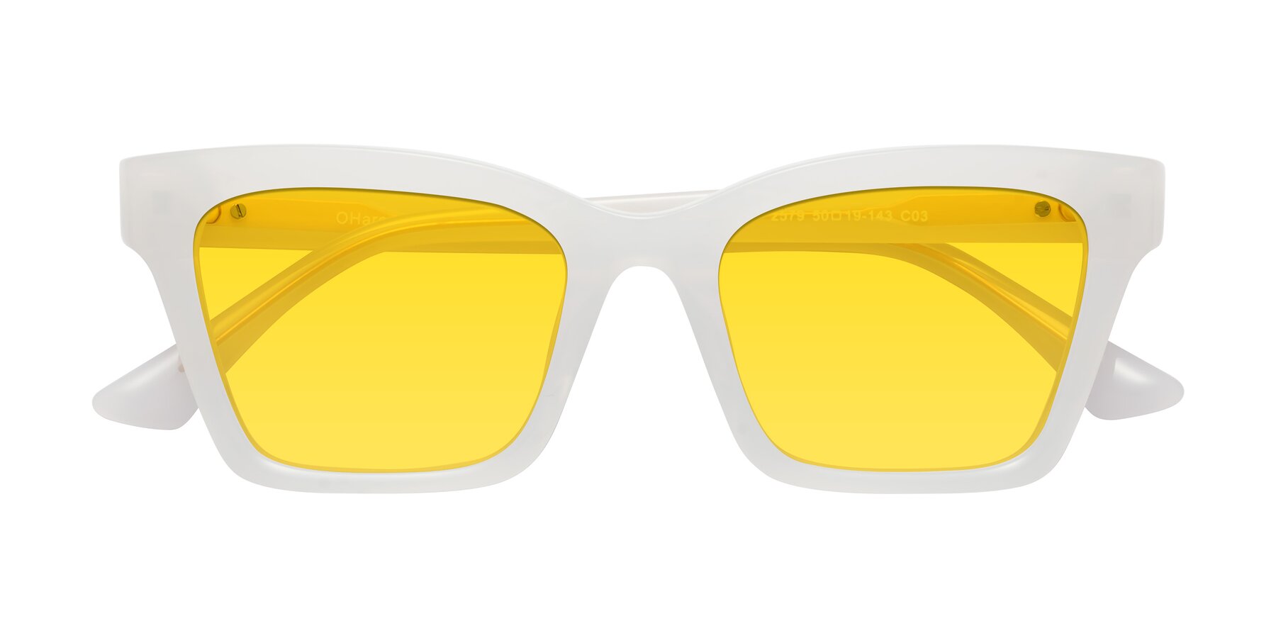 Folded Front of OHare in Snow White with Yellow Tinted Lenses