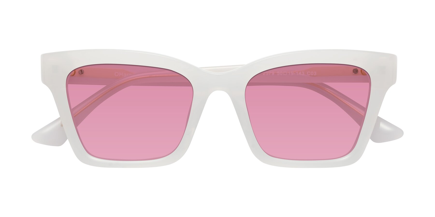 Folded Front of OHare in Snow White with Medium Wine Tinted Lenses
