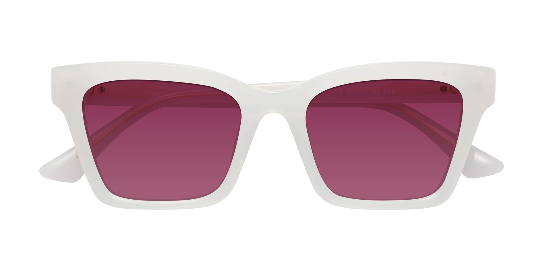 Folded Front of OHare in Snow White with Wine Tinted Lenses
