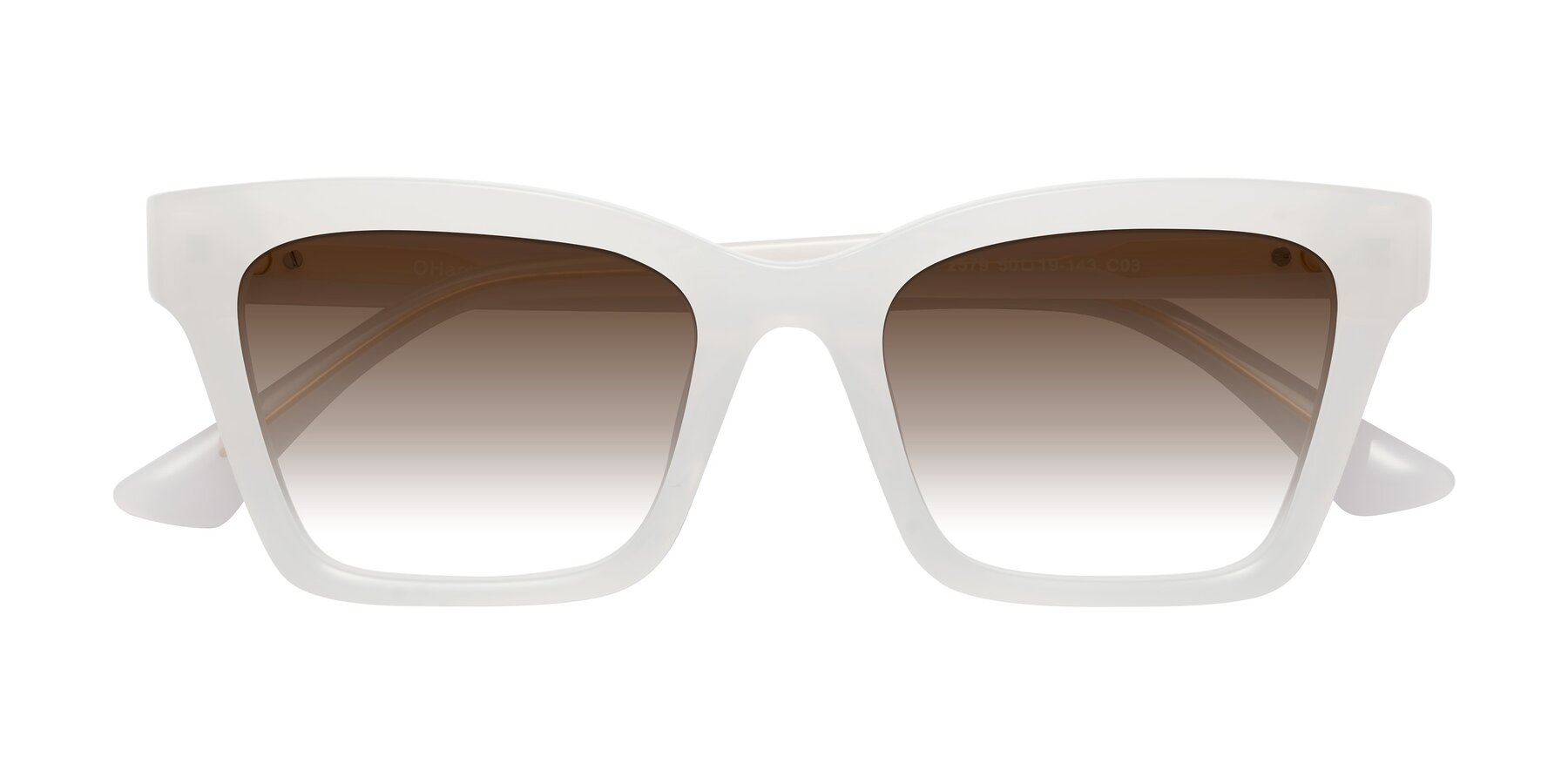 Folded Front of OHare in Snow White with Brown Gradient Lenses