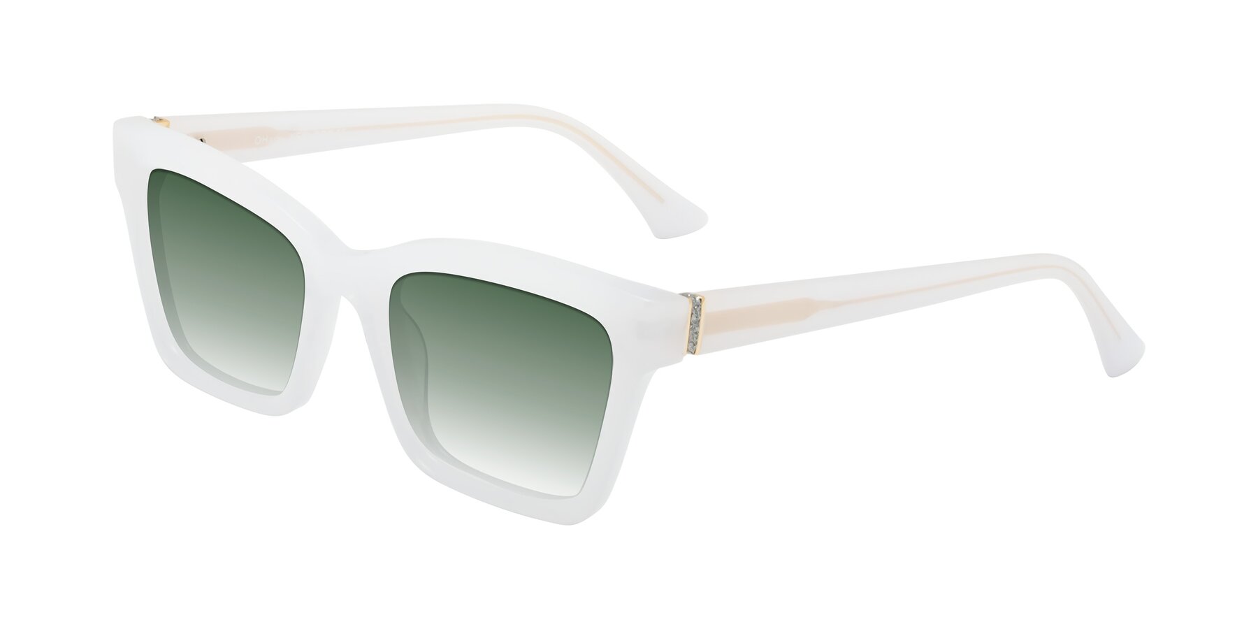 Angle of OHare in Snow White with Green Gradient Lenses